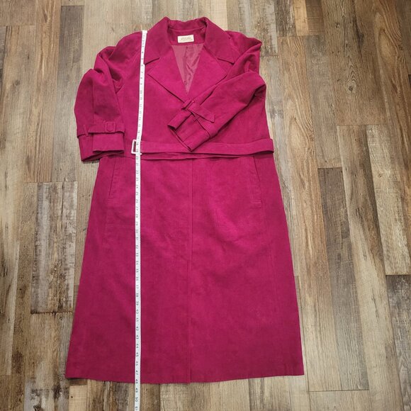 Vintage Union Made USA Lilli Ann Collections Raspberry Pink Ultra Suede Trench - Picture 8 of 8